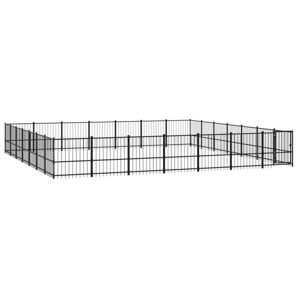 vidaXL Outdoor Dog Kennel Steel 46.1 m&sup2;