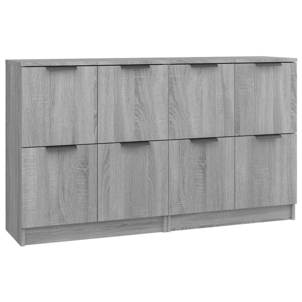 vidaXL Sideboards 2 pcs Grey Sonoma 60x30x70 cm Engineered Wood