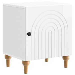 vidaXL Bedside Cabinet High Gloss White 43 x 34.5 x 50 cm