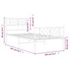 vidaXL Metal Bed Frame without Mattress with Footboard White 100x200cm