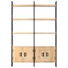 vidaXL 4-Tier Bookcase 124x30x180 cm Solid Mango Wood