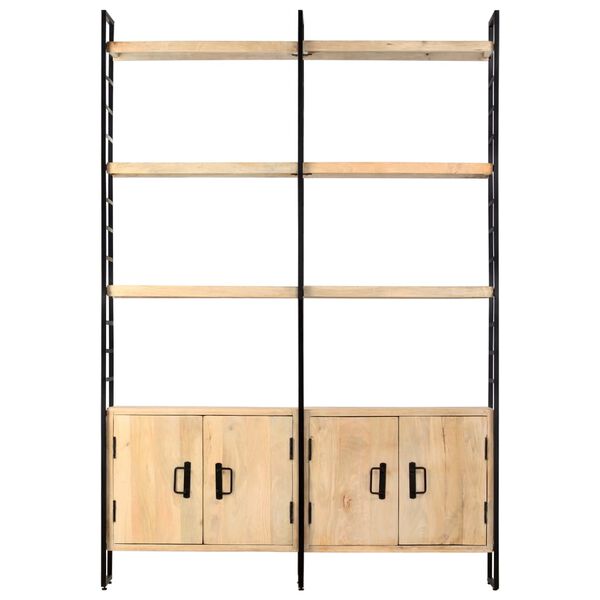 vidaXL 4-Tier Bookcase 124x30x180 cm Solid Mango Wood