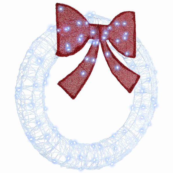 vidaXL Wreath with 80 LEDs Cold white 92 x 9.5 x 92 cm Acrylic