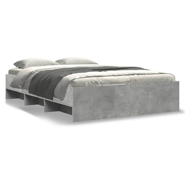 vidaXL Bed Frame without Mattress Concrete Grey 120x190cm Engineered Wood
