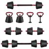 vidaXL 4-in-1 Dumbbell Set Black and Red 121 x 19.5 x 19.5 cm