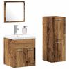 vidaXL Bathroom Furniture Set with Door 4 pcs Old Wood Engineered Wood