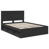 vidaXL Bed Frame with Headboard Black 160 x 200 cm Solid Pine Wood