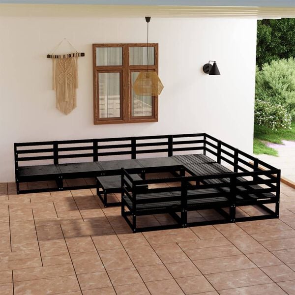 vidaXL 11 Piece Garden Lounge Set Solid Pinewood
