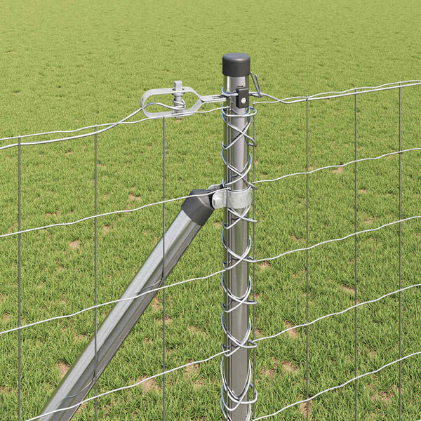 vidaXL Fence with Post Silver 1.2 x 10 m Steel