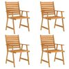 vidaXL 5 Piece Garden Dining Set Solid Acacia Wood