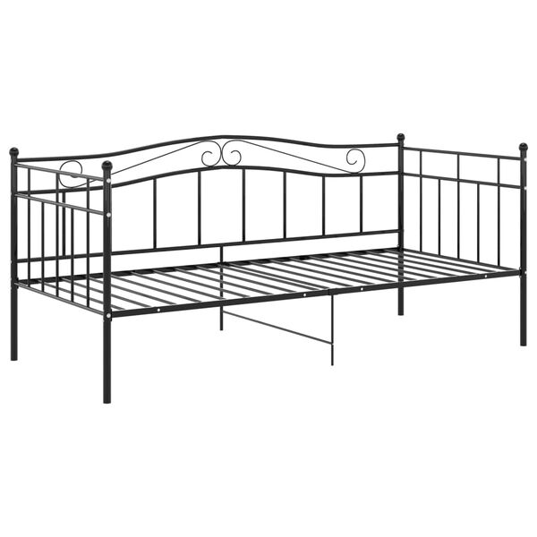 vidaXL Sofa Bed Frame without Mattress Black Metal 90x200 cm