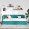 vidaXL Corner Bed Frame with Headboard Turquoise 90 x 190 cm Velvet