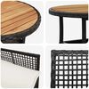 vidaXL Garden Dining Set 3 pcs Black Poly Rattan