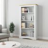 vidaXL 4-Tier Bookcase Mexican Pine Corona Range White 80x29x150 cm