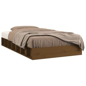vidaXL Bed Frame without Mattress Honey Brown 75x190 cm Small Single Solid Wood