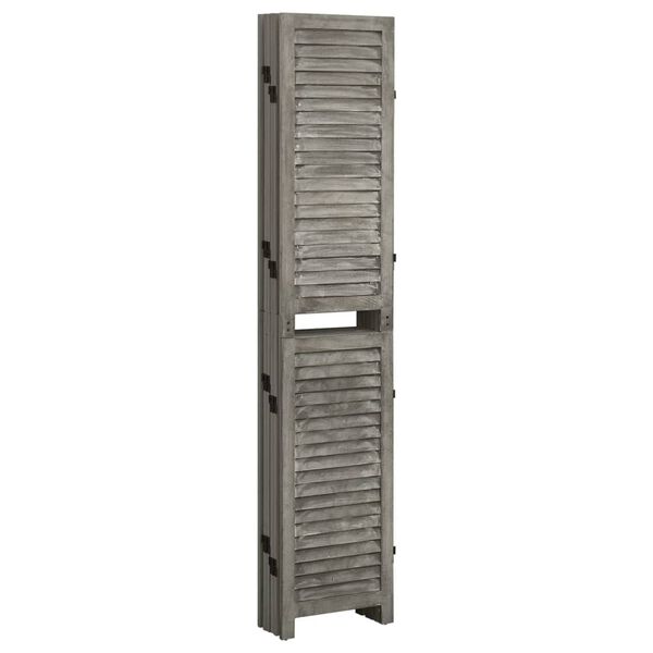 vidaXL 6-Panel Room Divider Grey 214x166 cm Solid Wood