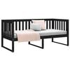 vidaXL Day Bed without Mattress Black 90x190 cm Single Solid Wood Pine