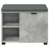 vidaXL Hall Bench with Cushion with Door Concrete Grey 60 x 38 x 46 cm