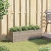 vidaXL Garden Planter with 3 Pots Grey 105x30x32 cm Poly Rattan