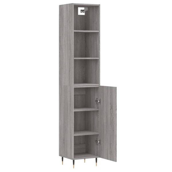 vidaXL Highboard Grey Sonoma 34.5x34x180 cm Engineered Wood