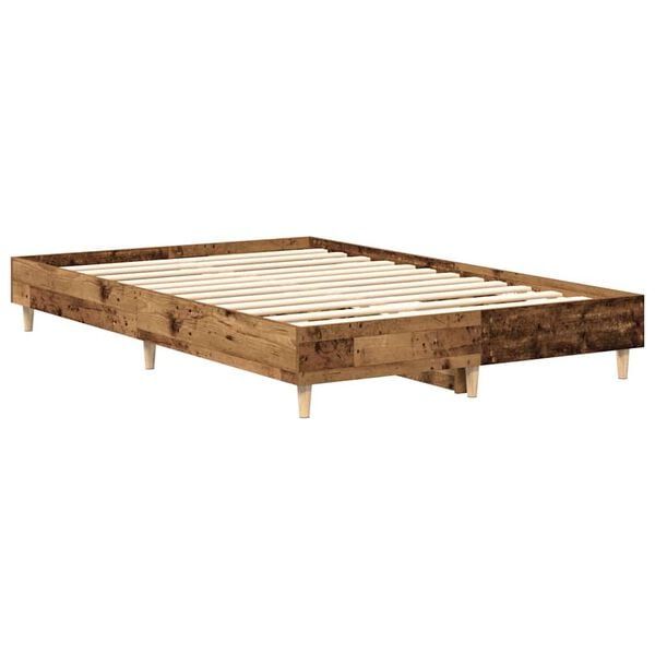 vidaXL Bed Frame No Mattress Old Wood 140x190 cm Engineered Wood