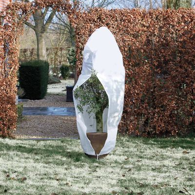 Nature Winter Fleece Cover with Zip 70 g/sqm White 1.5x1.5x2 m