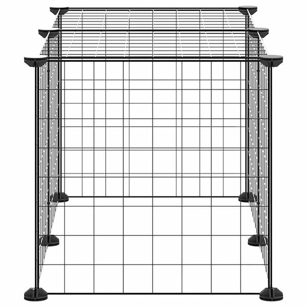 vidaXL 8-Panel Pet Cage Black 35x35 cm Steel
