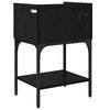 vidaXL Bedside Table Black Oak 40 x 29 x 60 cm Engineered Wood
