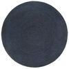 vidaXL Braided Rug Reversible Navy Blue and Natural 120 cm Jute Round