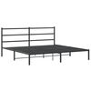 vidaXL Metal Bed Frame without Mattress with Headboard Black 193x203cm