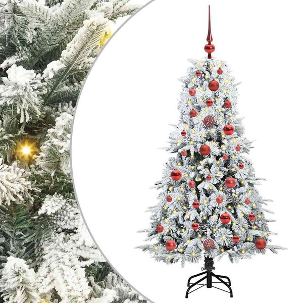 vidaXL Artificial Hinged Christmas Tree White 120 cm PE and PVC