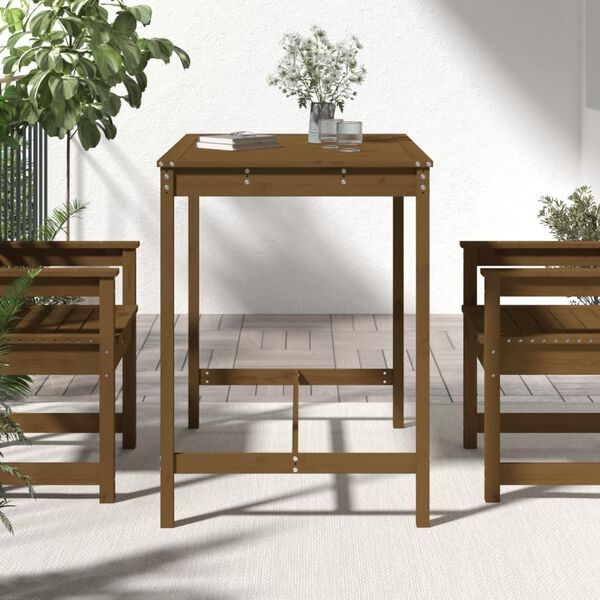 vidaXL Garden Table Honey Brown 121x82.5x110 cm Solid Wood Pine