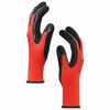 vidaXL Work Gloves 12 pcs Red and Black 8 / M Latex Coating
