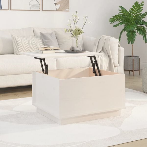 vidaXL Coffee Table White 60x50x35 cm Solid Wood Pine