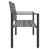 vidaXL 2-Seater Garden Bench Grey Poly Rattan