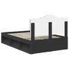 vidaXL Bed Frame with Headboard Black 120 x 190 cm Solid Pine Wood