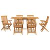 vidaXL Garden Dining Set 7 pcs Brown Solid Teak Wood