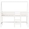 vidaXL Loft Bed with Ladder and Roof without Mattress White 90x200 cm