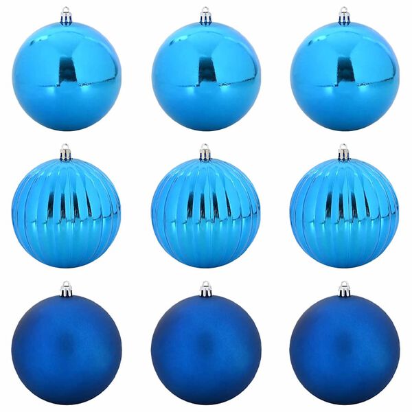 vidaXL Christmas Bauble Set 9 pcs Blue Plastic