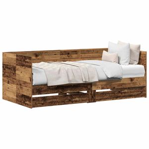 vidaXL Daybed with Drawer Old Wood 100 x 200 cm Engineered Wood