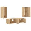 vidaXL 4 Piece TV Wall Units with LED Sonoma Oak Engineered Wood