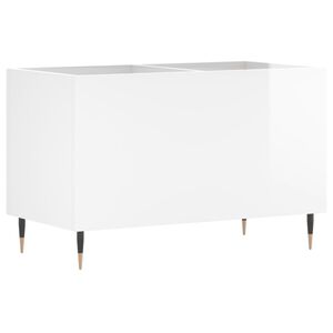 vidaXL Record Cabinet High Gloss White 74.5x38x48 cm Engineered Wood