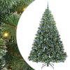 vidaXL Artificial Christmas Tree with 300 LEDs Green 210 cm PE and PVC