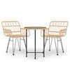 vidaXL 3 Piece Garden Dining Set Poly Rattan