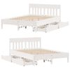 vidaXL Bed Frame without Mattress White 150x200 cm King Size Solid Wood Pine