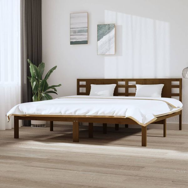 vidaXL Bed Frame without Mattress Honey Brown 200x200 cm Solid Wood Pine