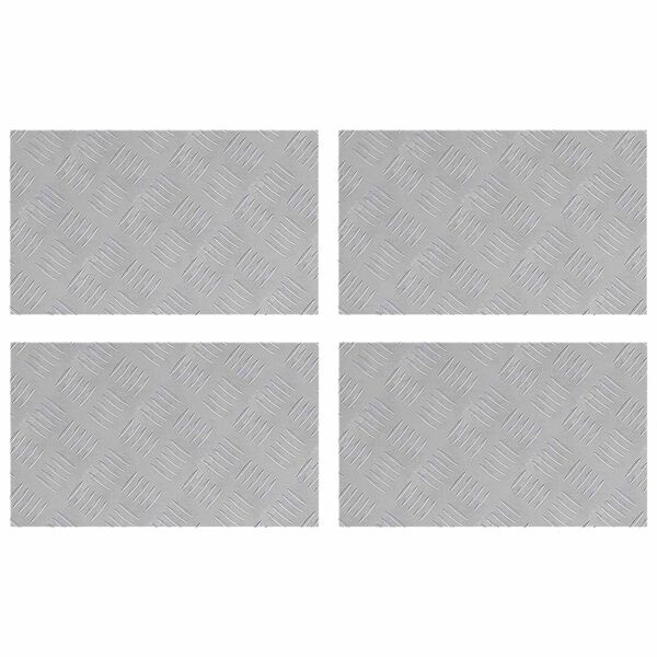 vidaXL Stair Tread Rectangular 4 pcs Silver 50 x 30 cm Aluminium