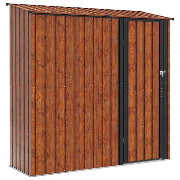 vidaXL Garden Sheds Brown 203.5 x 73 x 200 cm Metal