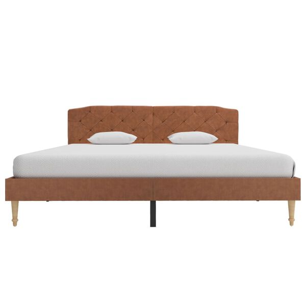 vidaXL Bed Frame without Mattress Brown Fabric 150x200 cm King Size
