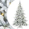 vidaXL Artificial Hinged Christmas Tree White 210 cm PVC and Steel